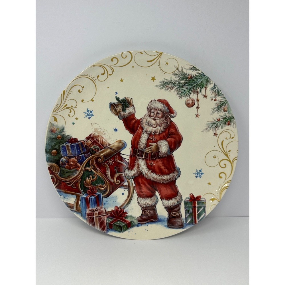 Southern Living Stoneware "Holiday Classic" Christmas Santa 13.5" Platter
